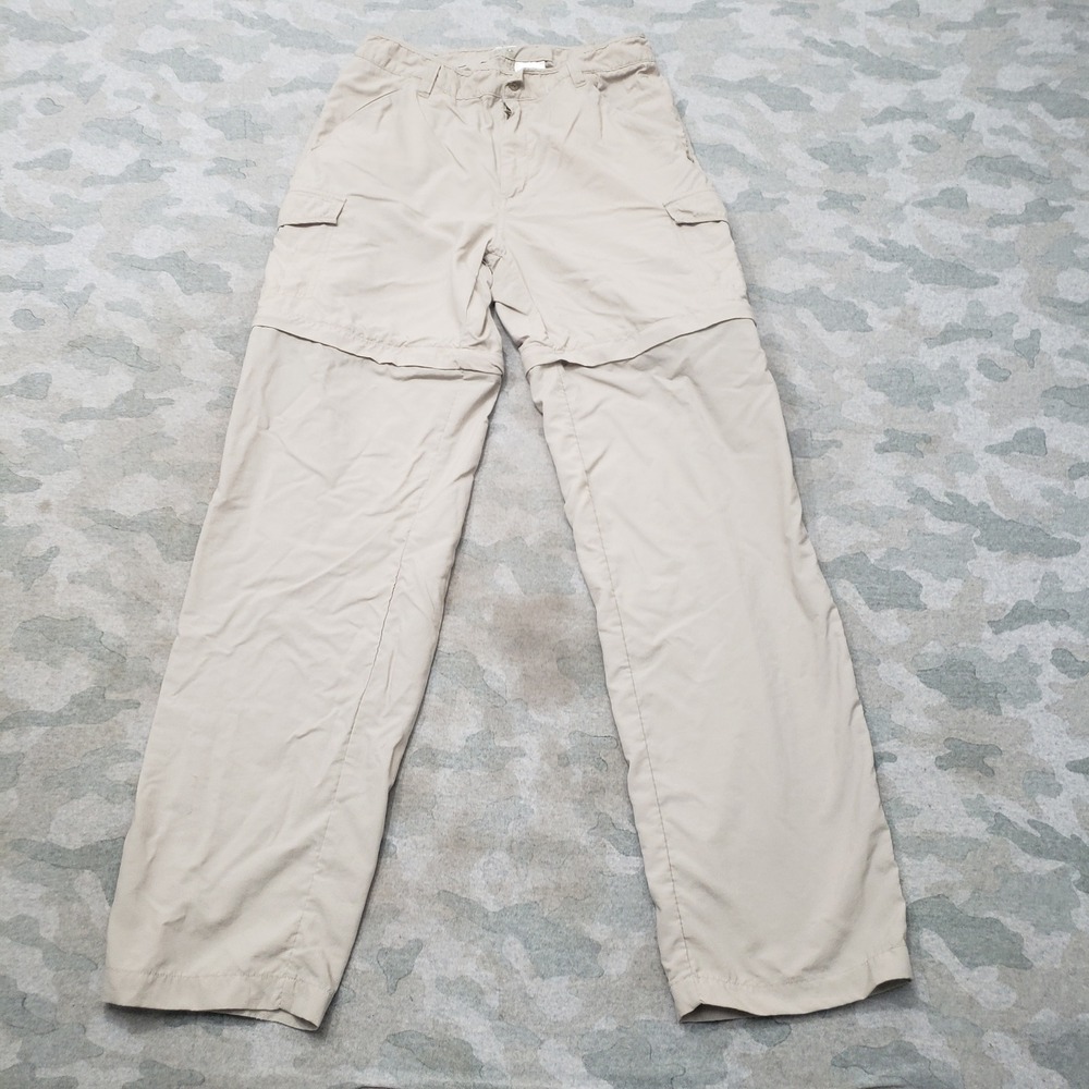 Columbia Convertible Pants Women Small Cargo Beige Hiking Outdoor Omni-Shade